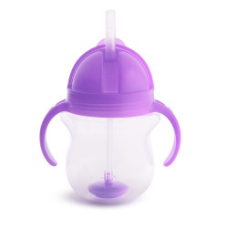 Ποτήρι Βρεφικό Με Καλαμάκι Tip & Sip Cup 207ml Purple Munchkin 207ml Πλαστικό