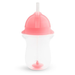 Ποτήρι Βρεφικό Με Καλαμάκι Tip & Sip Cup 296ml Pink Munchkin 296ml Πλαστικό
