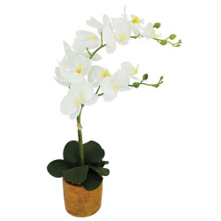Τεχνητό Φυτό Σε Κασπώ Ορχιδέα 04-00-21028-1 63cm White Marhome Κεραμικό