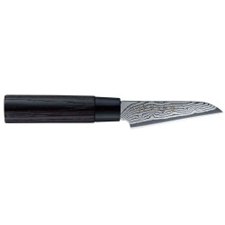 Μαχαίρι Ξεφλουδίσματος Shippu Black FD-1591 9cm Από Δαμασκηνό Ατσάλι Silver-Black Tojiro Ανοξείδωτο,Ξύλο