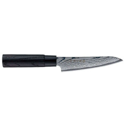 Μαχαίρι Γενικής Χρήσης Shippu Black FD-1592 13cm Από Δαμασκηνό Ατσάλι Silver-Black Tojiro Ανοξείδωτο,Ξύλο