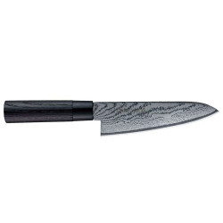 Μαχαίρι Chef Shippu Black FD-1593 18cm Από Δαμασκηνό Ατσάλι Silver-Black Tojiro Ανοξείδωτο,Ξύλο