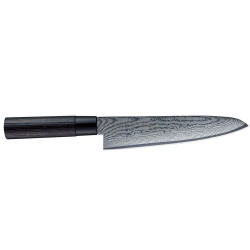 Μαχαίρι Chef Shippu Black FD-1594 21cm Από Δαμασκηνό Ατσάλι Silver-Black Tojiro Ανοξείδωτο,Ξύλο
