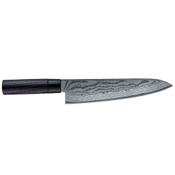 Μαχαίρι Chef Shippu Black FD-1596 27cm Από Δαμασκηνό Ατσάλι Silver-Black Tojiro Ανοξείδωτο,Ξύλο