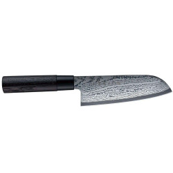 Μαχαίρι Santoku Shippu Black FD-1597 16,5cm Από Δαμασκηνό Ατσάλι Silver-Black Tojiro Ανοξείδωτο,Ξύλο