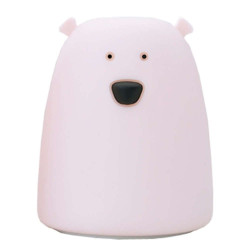 Φωτάκι Νυκτός Μικρή Αρκούδα 52-0005 Φ9cm 10cm Pink Rabbit & Friends Σιλικόνη