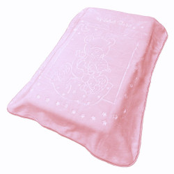 Κουβέρτα Βρεφική Βελουτέ Sweet Bear 12 Baby Pink DimCol Κούνιας 110x140cm Πολυέστερ