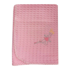 Κουβέρτα Πικέ Βρεφική Νεράιδα 37 Ροζ DimCol Αγκαλιάς 80x110cm 100% Βαμβάκι