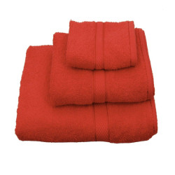 Πετσέτες Σετ 3τμχ. Classic Κόκκινη Viopros Σετ Πετσέτες 50x140cm 100% Βαμβάκι