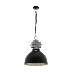 Φωτιστικό Οροφής Κρεμαστό Rockingham 49869 Black-Grey Eglo Μέταλλο