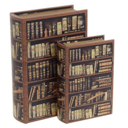 Κουτί-Βιβλίο Σετ 2τμχ 3-70-106-0028 Βιβλιοθήκη 19Χ7Χ27 Inart Τεχνόδερμα
