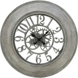 Ρολόι Τοίχου Δ65Χ5 Silver 3-20-925-0014 Inart Πλαστικό