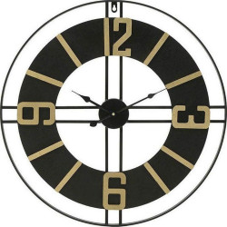 Ρολόι Τοίχου Δ60 Gold-Black 3-20-463-0006 Inart Μέταλλο