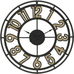 Ρολόι Τοίχου Δ60 Black-Gold 3-20-463-0012 Inart Μέταλλο