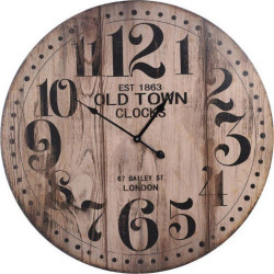 Ρολόι Τοίχου Old Town Δ 58 Beige 3-20-773-0271 Inart Ξύλο
