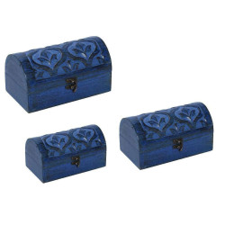 Κουτί Μπαουλάκι Σετ 3Τμχ REV113 Μπλε 25cm Espiel Ξύλο