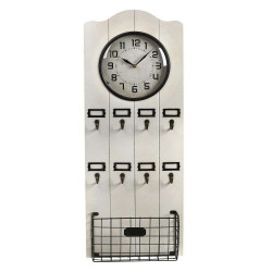 Ρολόι-Κλειδοθήκη GAD101 Λευκή 91,5x35,5x11cm Espiel Μέταλλο,Ξύλο
