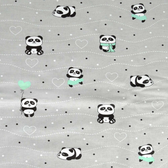 Σεντόνι Βρεφικό Panda 112 Grey-Green DimCol Λίκνου 80x110cm 100% Βαμβάκι