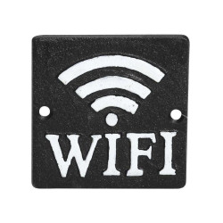Διακοσμητικό Ταμπελάκι Wi-Fi KLI130K8 Μαύρο-Άσπρο 8,1X8,1X0,5Cm Espiel Μέταλλο