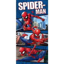 Πετσέτα Θαλάσσης Παιδική Βελουτέ Disney Spiderman 11 Blue-Red DimCol Θαλάσσης 100% Βαμβάκι