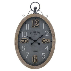Ρολόι Τοίχου 3-20-773-0336 43Χ6Χ70 Natural-Grey Inart Μέταλλο,Ξύλο