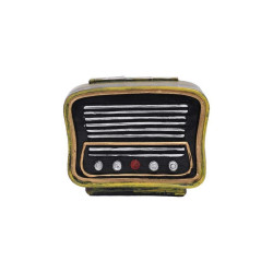 Διακοσμητικό Επιτραπέζιο 373-00-387 Vintage Radio 18x13cm Gold-Black Πολυρεσίνη