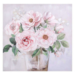 Πίνακας Flowers 26259 60x3x60cm Multi 1-166-00-004 Etiquette Τετράγωνοι Καμβάς