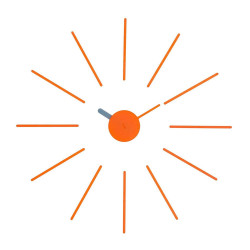 Ρολόι Τοίχου Urchin Orange-Grey Klox Πλαστικό