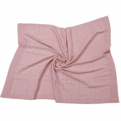 Μονόχρωμες Πλεκτές Κουβέρτες Ζακάρ Joy Pink Anna Riska Κούνιας 110x140cm 100% Βαμβάκι