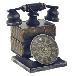 Ρολόι Επιτραπέζιο 3-20-977-0297 Τηλέφωνο 20Χ15Χ21 Antique Blue Inart Μέταλλο