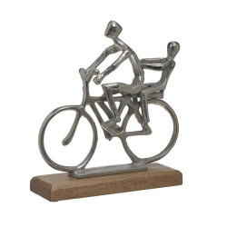 Διακοσμητικό Επιτραπέζιο 3-70-357-0133 Ποδήλατο 24Χ8Χ26 Silver-Natural Inart Μέταλλο,Ξύλο