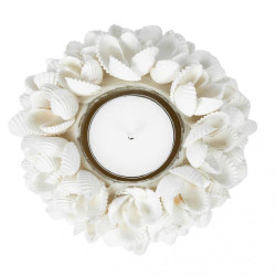 Κηροπήγιο Από Κοχύλια The Flower Power BABL014W-M D9 White Bazar Bizar Shell