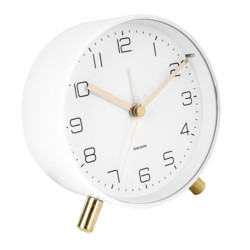 Επιτραπέζιο Ρολόι - Ξυπνητήρι Lofty KA5752WH D11cmxH5,2cm Matt White Karlsson Μέταλλο