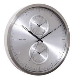 Ρολόι Τοίχου Multiple Time KA5508SI D.50cm Silver Karlsson Αλουμίνιο