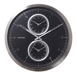 Ρολόι Τοίχου Multiple Time KA5508BK D.50cm Black Karlsson Αλουμίνιο