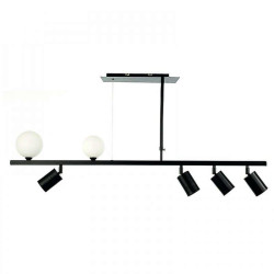 Φωτιστικό Οροφής-Ράγα 6168 110x70cm 2xG9 & 4xGU10 Black-White Inlight Μέταλλο,Γυαλί