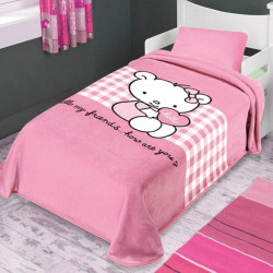 Κουβέρτα Παιδική Hello Kitty Pink Adam Home Μονό 160x220cm 100% Πολυέστερ