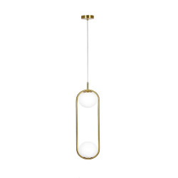 Φωτιστικό Οροφής SE 110-2 77-4489 Prato Pendant Brass Gold Homelighting Μέταλλο,Γυαλί
