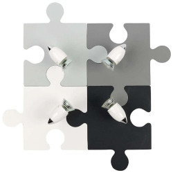 Φωτιστικό Τοίχου Παιδικό Puzzle IV 9728 Black-Grey Nowodvorski Πλαστικό