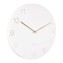 Ρολόι Τοίχου KA5762WH Charm Engraved Numbers Φ40cm White Karlsson Μέταλλο,Πλαστικό