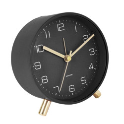 Επιτραπέζιο Ρολόι - Ξυπνητήρι Lofty KA5752BK Φ11cm Black Karlsson Μέταλλο