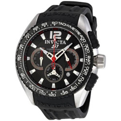 Invicta S1 Racing Chronograph Black Dial Black Rubber Men's Watch 1453