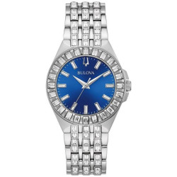 Bulova Crystal Quartz Blue Dial Ladies Watch 96L290