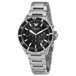 Emporio Armani Diver Chronograph Quartz Black Dial Men's Watch AR11360