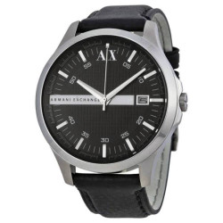 Armani AX Exchange Whitman Black Dial Black Leather Men's Watch AX2101