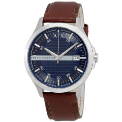 Armani Exchange Navy Dial Brown Leather Men's Watch AX2133