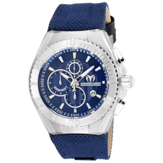 TechnoMarine Cruise BlueRay Chronograph Blue Dial Blue Nylon Strap Men's Watch 115174