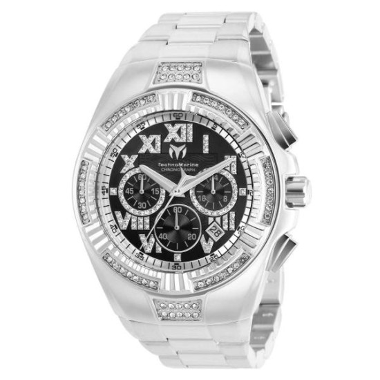 Technomarine Cruise Glitz Chronograph Quartz Crystal Black Dial Men's Watch TM-121076