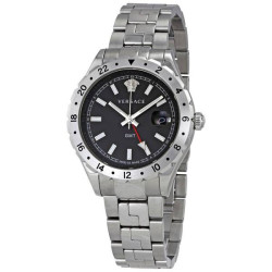 Versace Hellenyium GMT Black Dial Stainless V1102/0015 Swiss Made