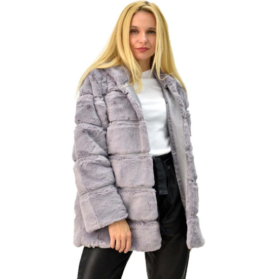 Γούνινο παλτό με κουκούλα